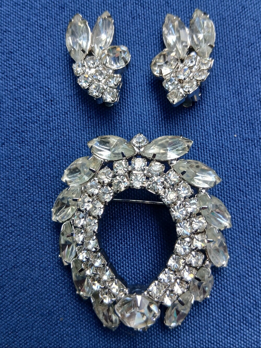 *Confirmed* Juliana Brooch And Earings Set In Clear Crystals #4130